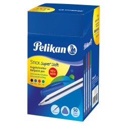 Długopis Stick Super Soft Pelikan - mix kolorów 50 sztuk