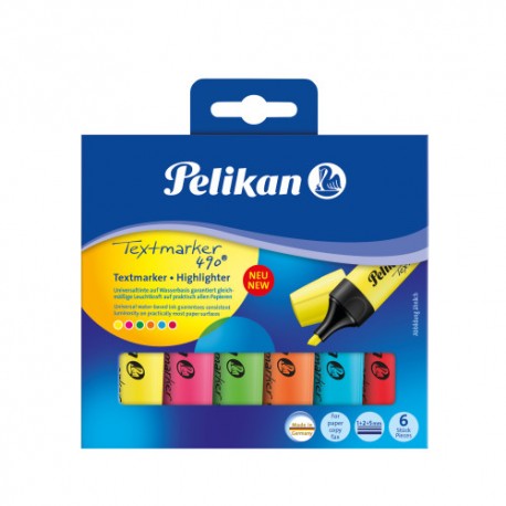 Zakreślacz 490 Pelikan - 6 sztuk - mix kolorów
