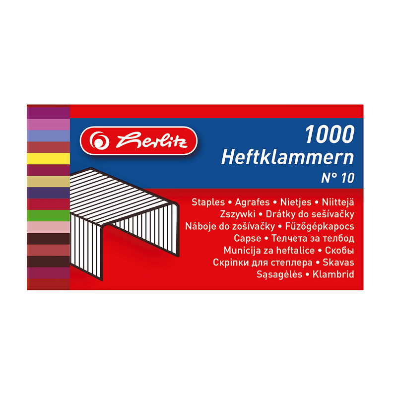 Zszywki biurowe Herlitz Nr 10 1000 sztuk w kartoniku